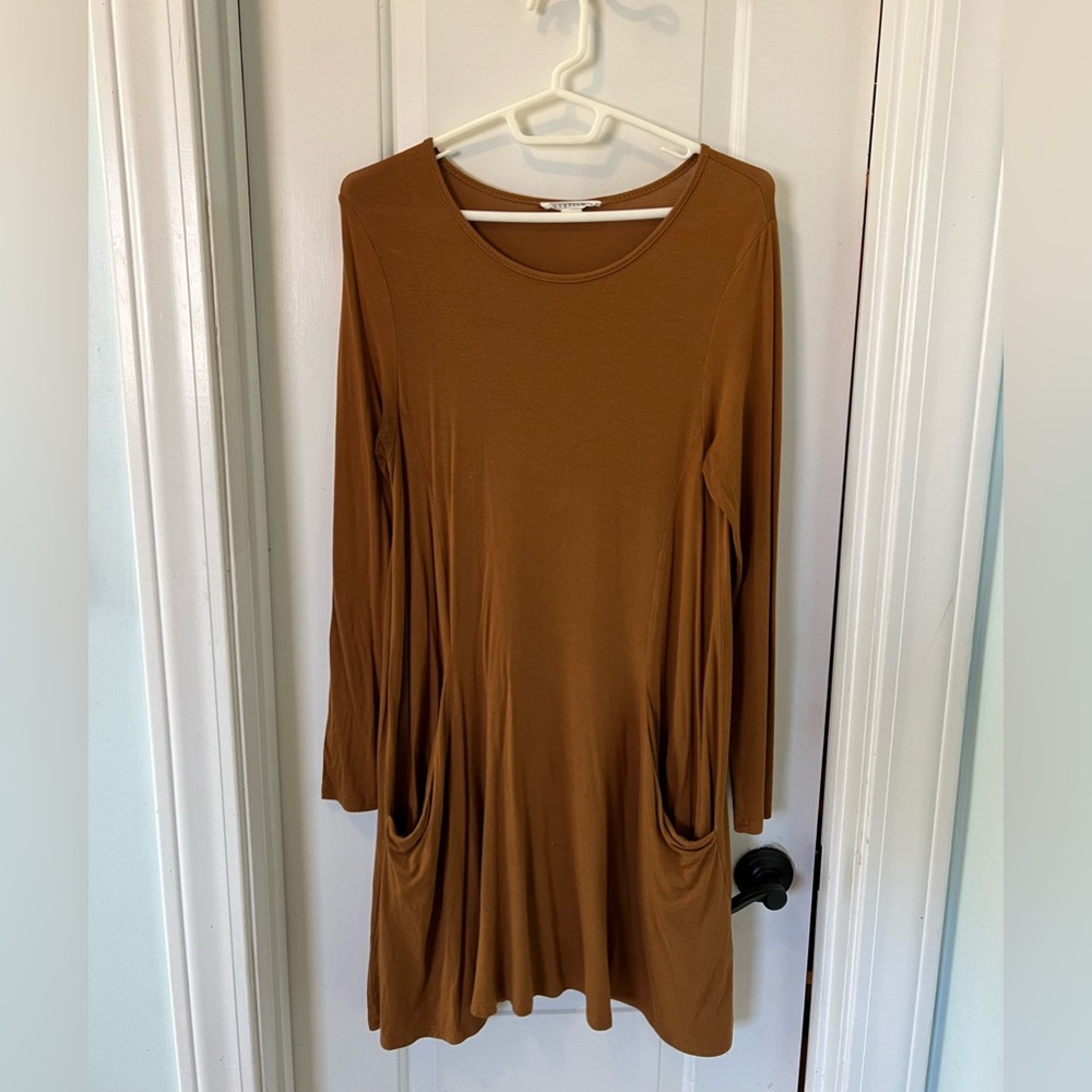 Shirt dress with pockets